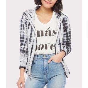 Chaser Black and White Tie-Dye Hoodie